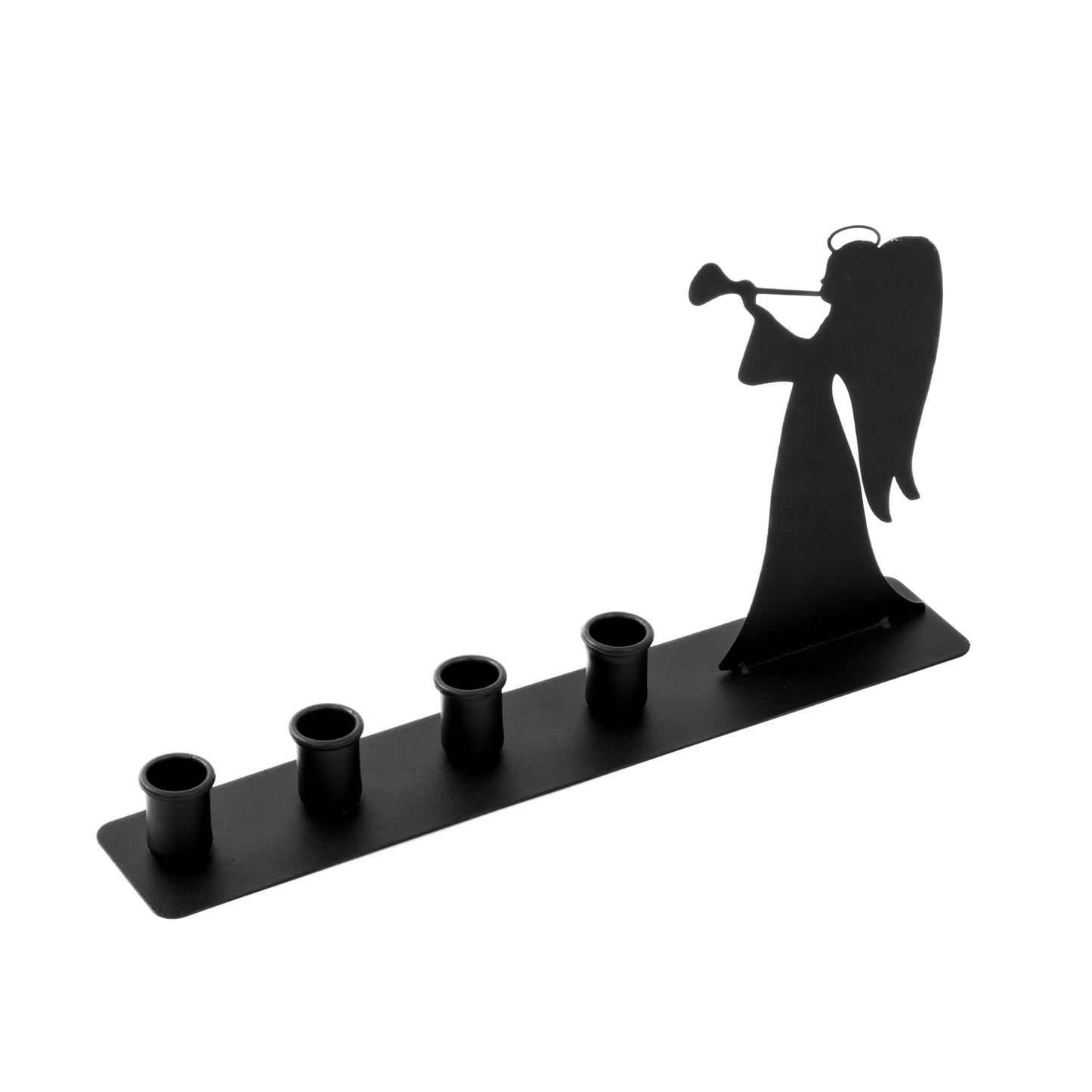 Advent Candle Holder 50 cm – Black Metal Angel Decoration for 4 Candles