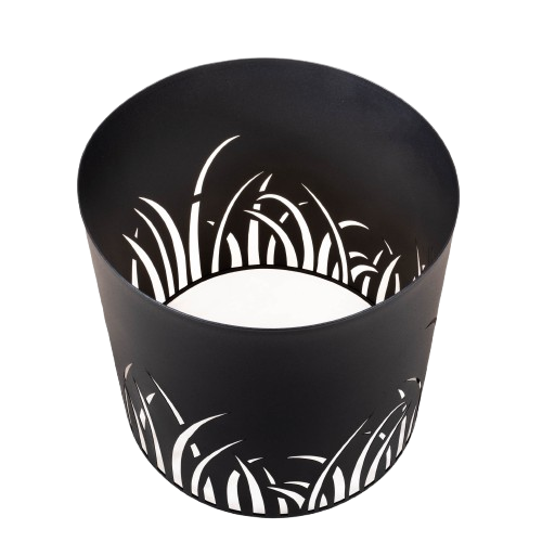 Steel Planter Cover with Grass Motif