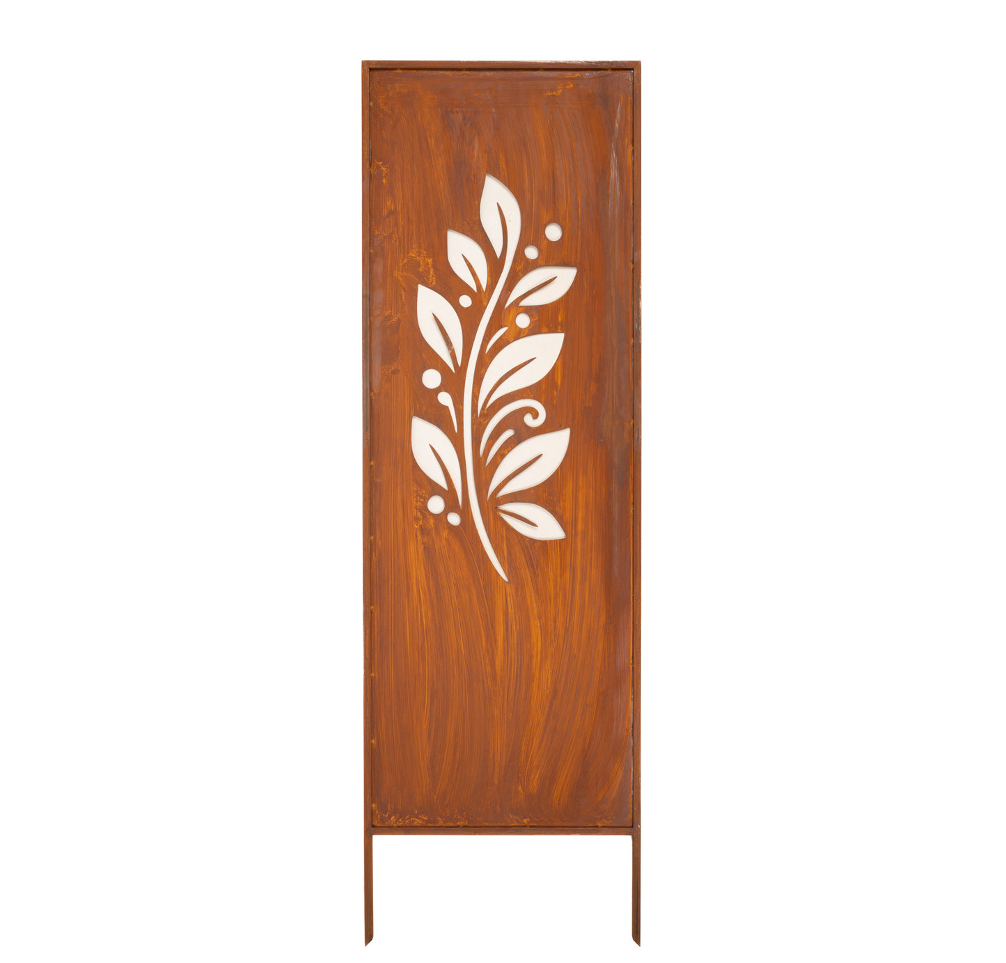 Steel Leafs Garden Screen – Laser Cut Metal Privacy Panel, Corten Style