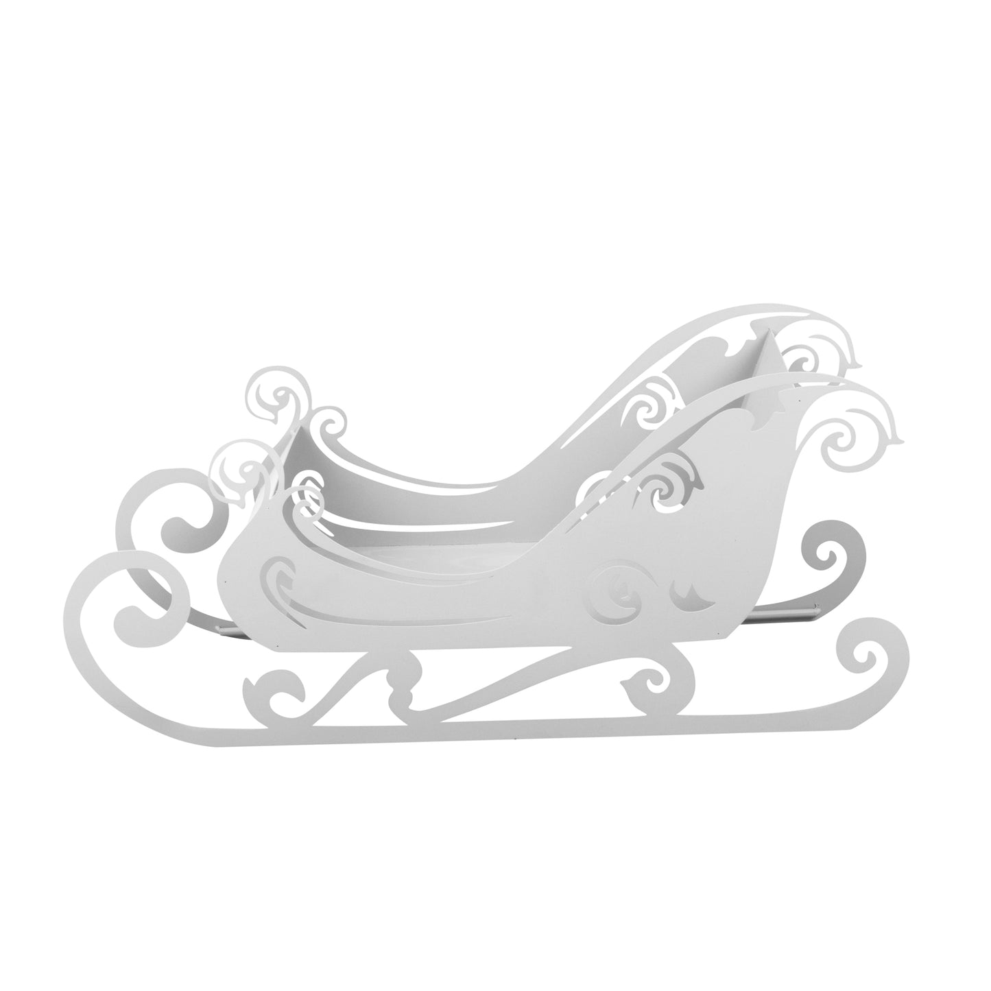 Elegant Decorative Christmas Sleigh – Festive Centerpiece for Holiday Decor, White, Natural Rust,