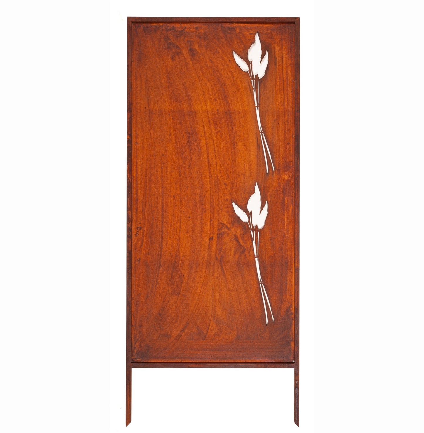 Rustic Metal Garden Screen – Corten Effect Steel Privacy Panel Blades of Grass