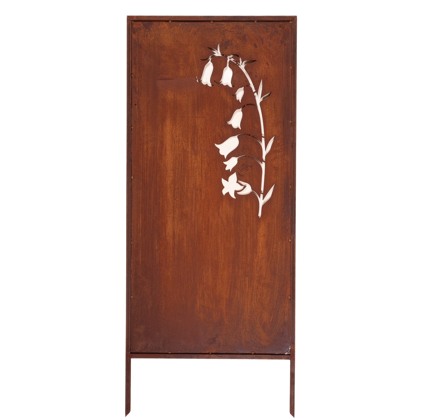 Rustic Metal Garden Screen – Corten Effect Steel Privacy Panel Lily of The Valley