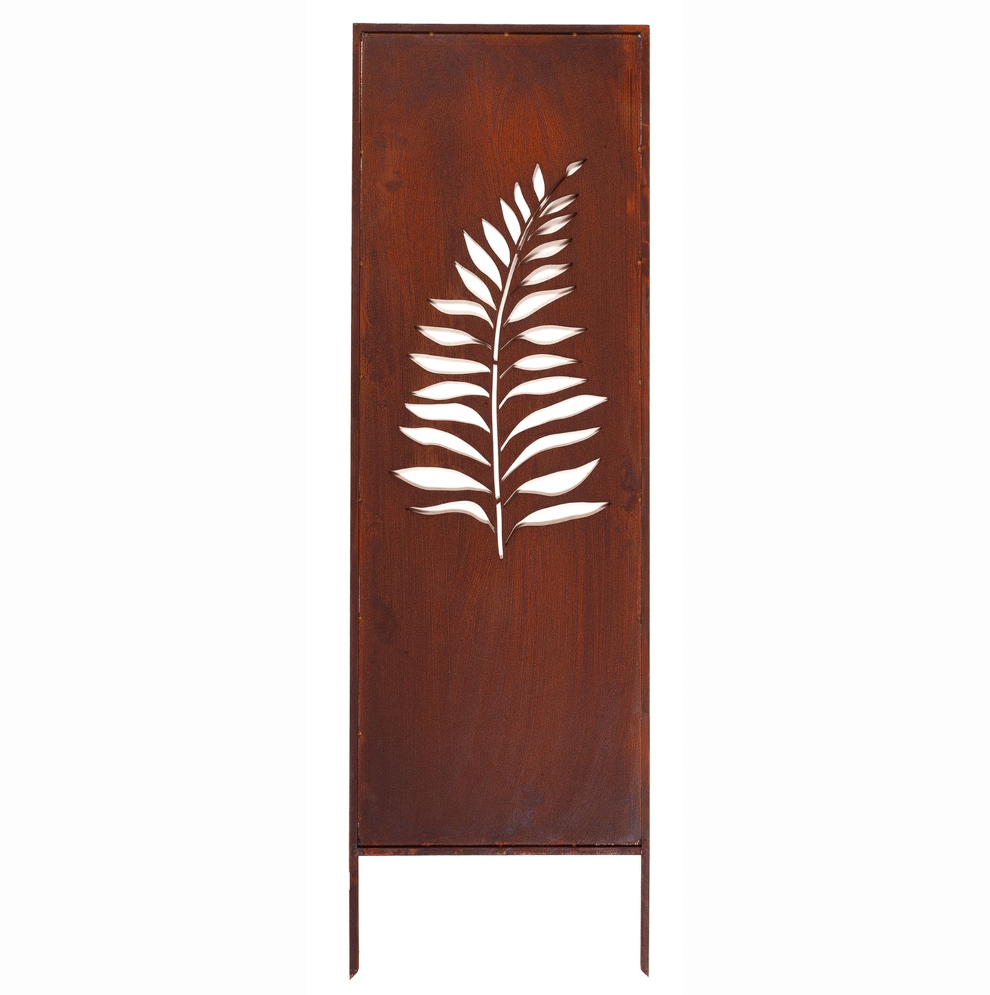 Rustic Metal Garden Screen – Corten Effect Steel Privacy Panel Fern