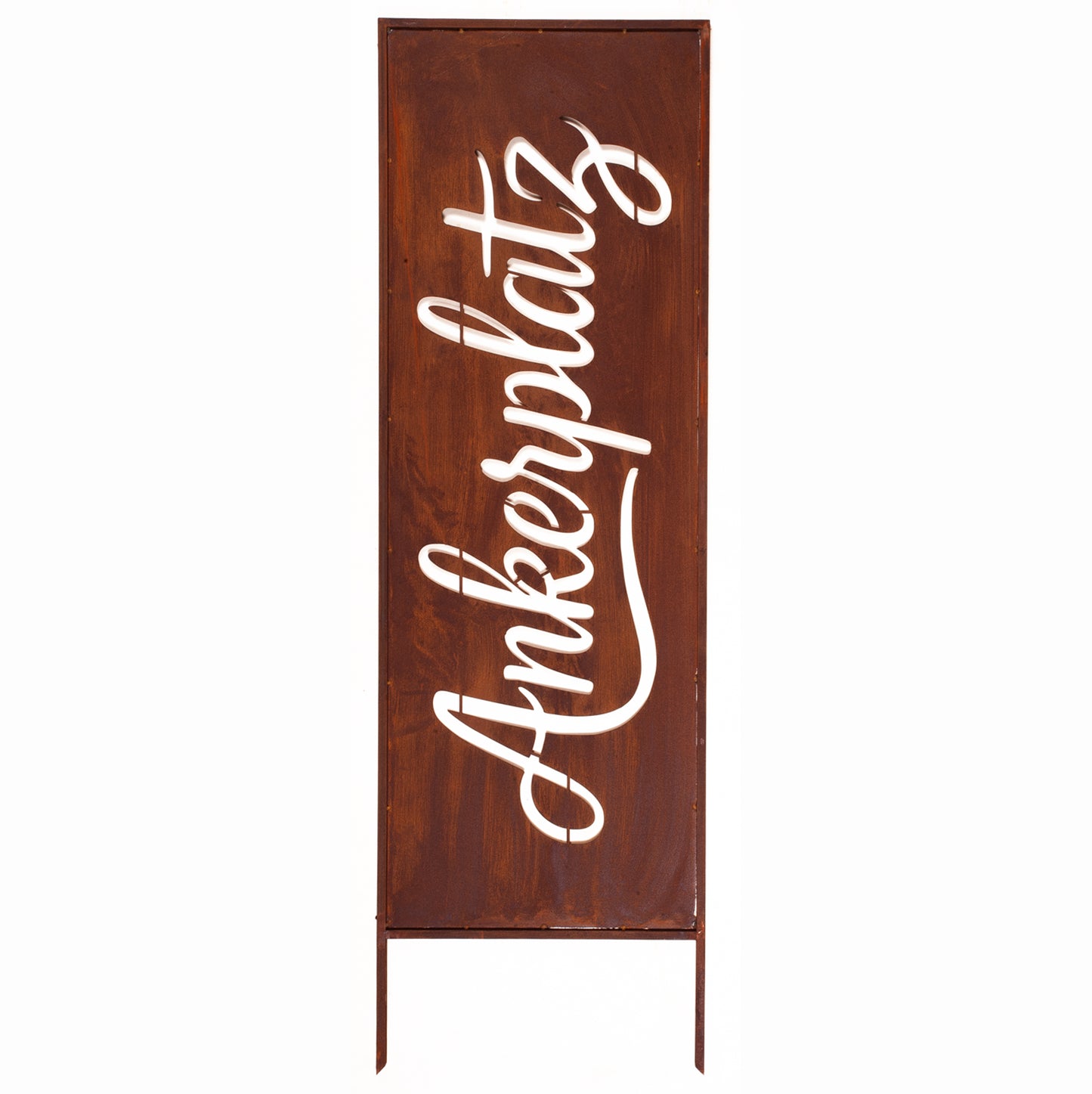 Rustic Metal Garden Screen – Corten Effect Steel Privacy Panel "Ankerplatz"