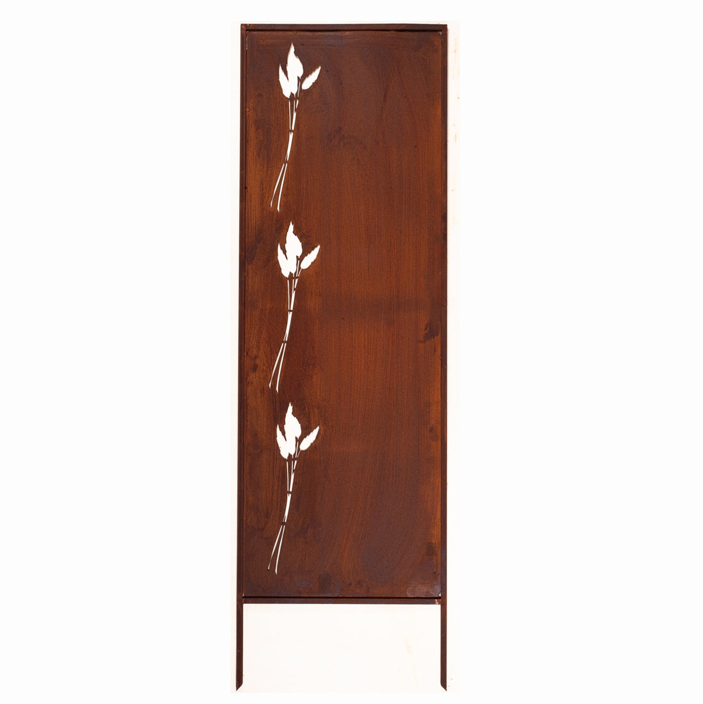 Rustic Metal Garden Screen – Corten Effect Steel Privacy Panel Blades of Grass
