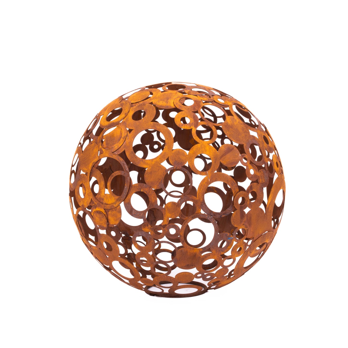 Metall-Deko-Kugel, durchbrochene Ringe, rustikales Garten-Loft-Ornament