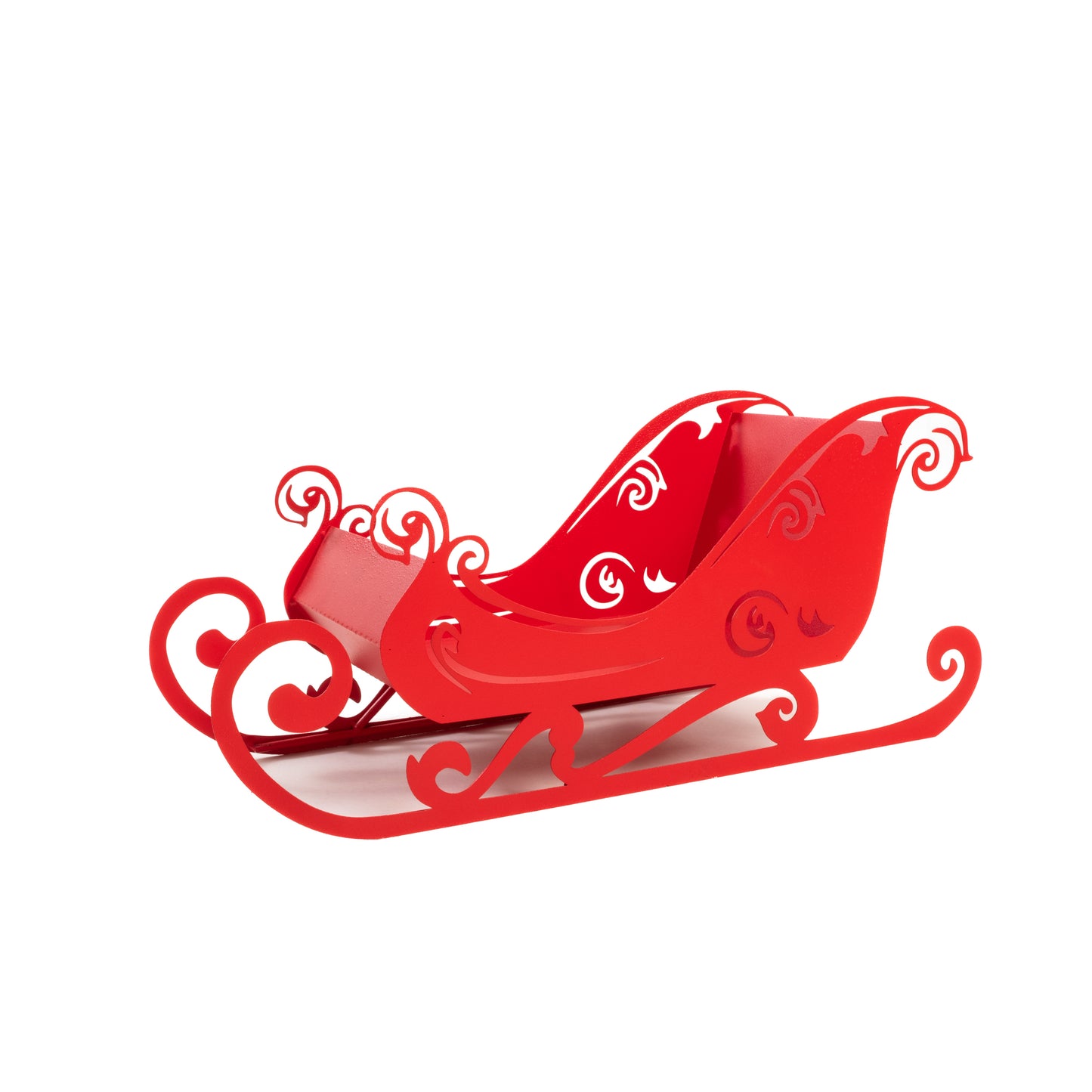 Elegant Decorative Christmas Sleigh – Festive Centerpiece for Holiday Decor, White, Natural Rust,