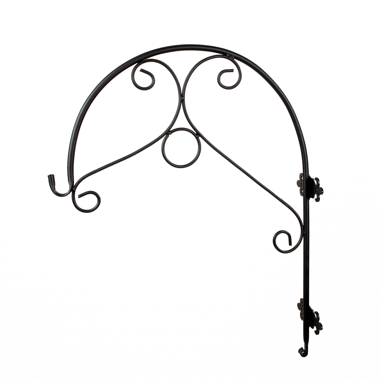 Decorative Black Metal Hanging Plant Bracket – Wall or Ground Mount, Powder-Coated or Rust Finish