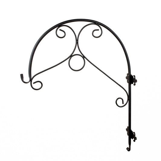 Decorative Black Metal Hanging Plant Bracket – Wall or Ground Mount, Powder-Coated or Rust Finish