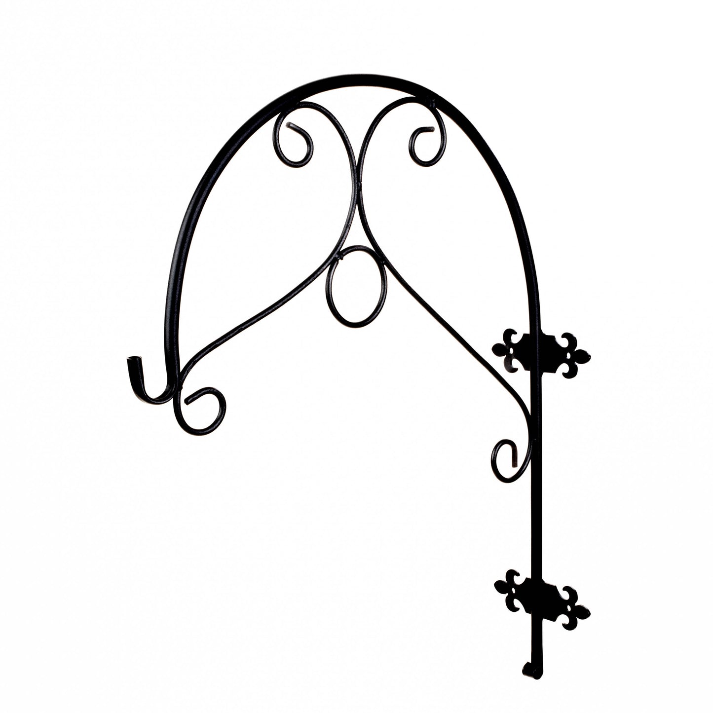 Decorative Black Metal Hanging Plant Bracket – Wall or Ground Mount, Powder-Coated or Rust Finish