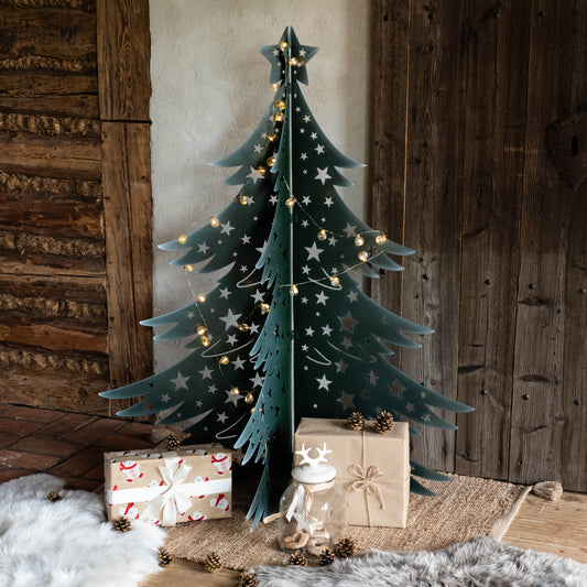 3D Powder-Coated Steel Christmas Tree – Foldable Metal Holiday Decor