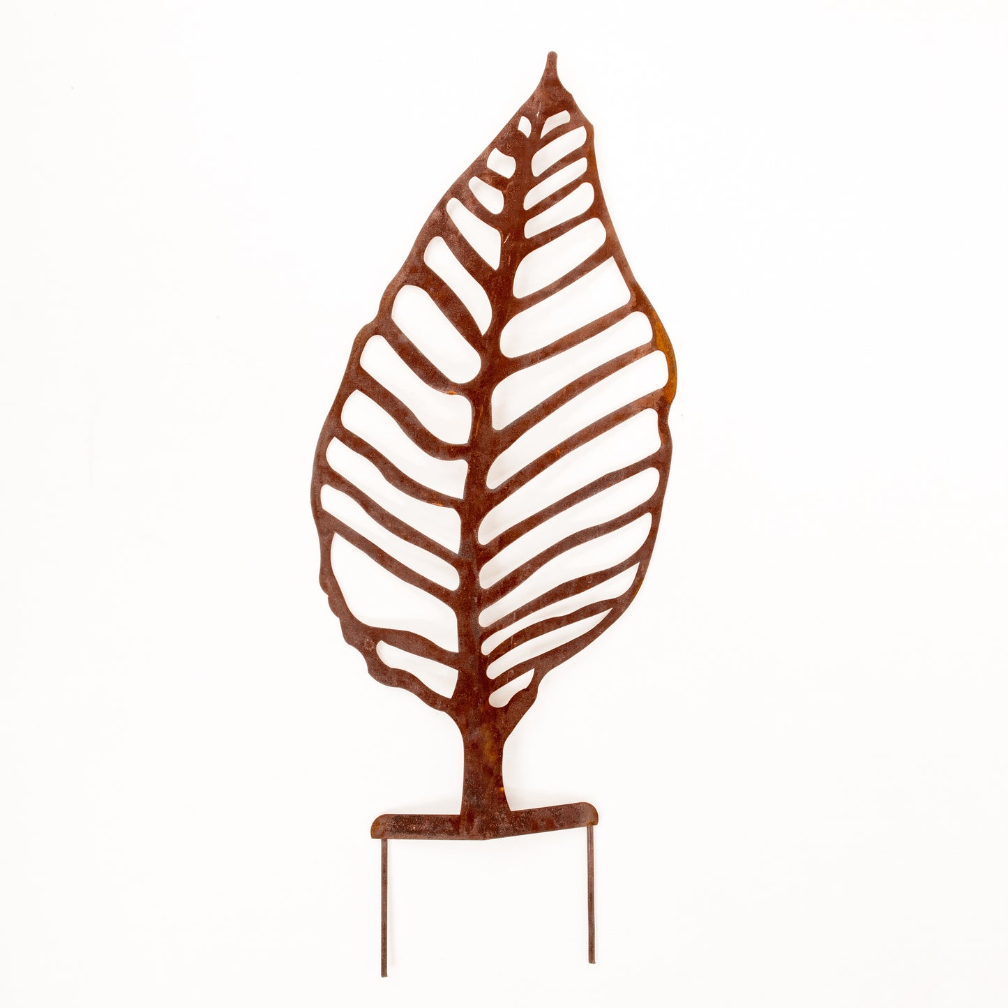 Metal Leaf Garden Stake – Natural Rust Steel, Decorative Outdoor Ornament
