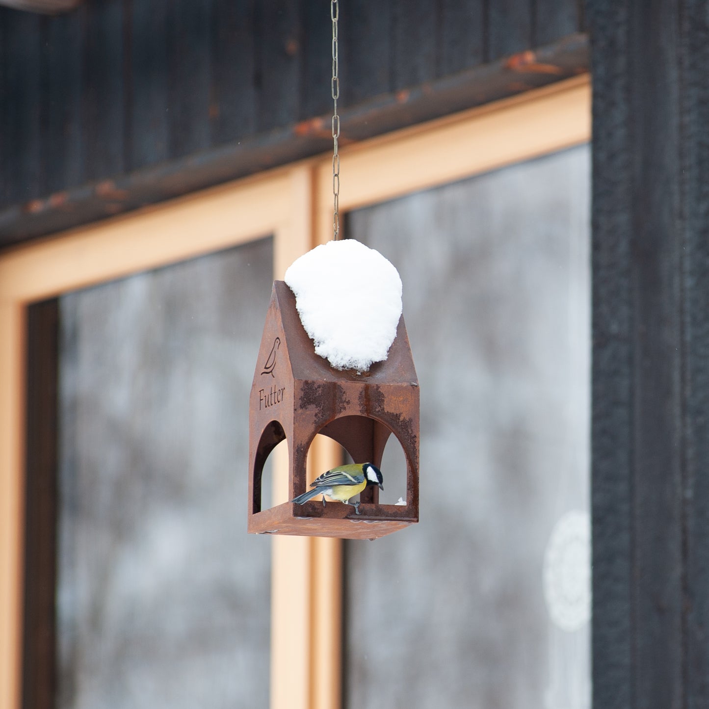 Handmade Rustic Steel Bird Feeder - Natural Rust Finish, Garden Decor