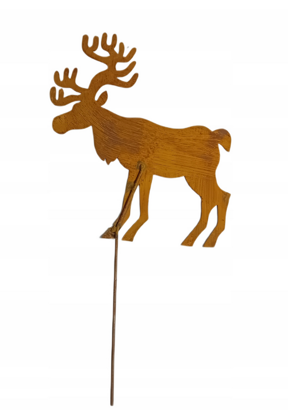 Christmas Decorations Corten Steel Effect - Santa Claus, Reindeers