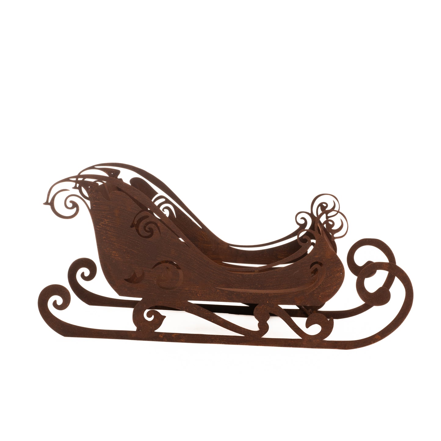 Elegant Decorative Christmas Sleigh – Festive Centerpiece for Holiday Decor, White, Natural Rust,