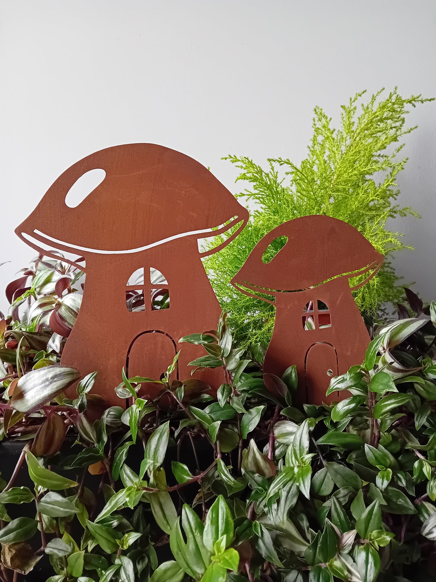 Rustic Metal Mushroom Garden Stake – Corten Steel Outdoor Decor