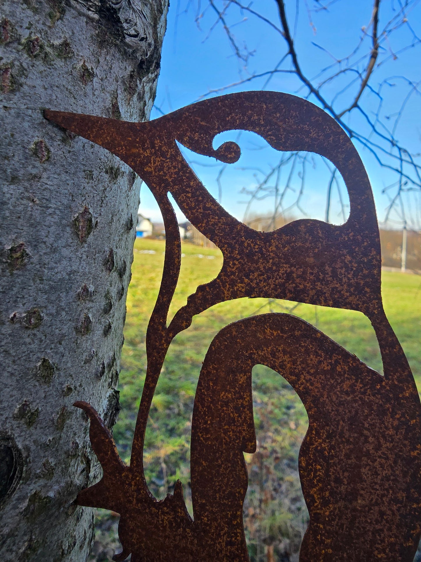 Various Rusty Metal Bird Sculpture – Handmade Rustic Garden Art