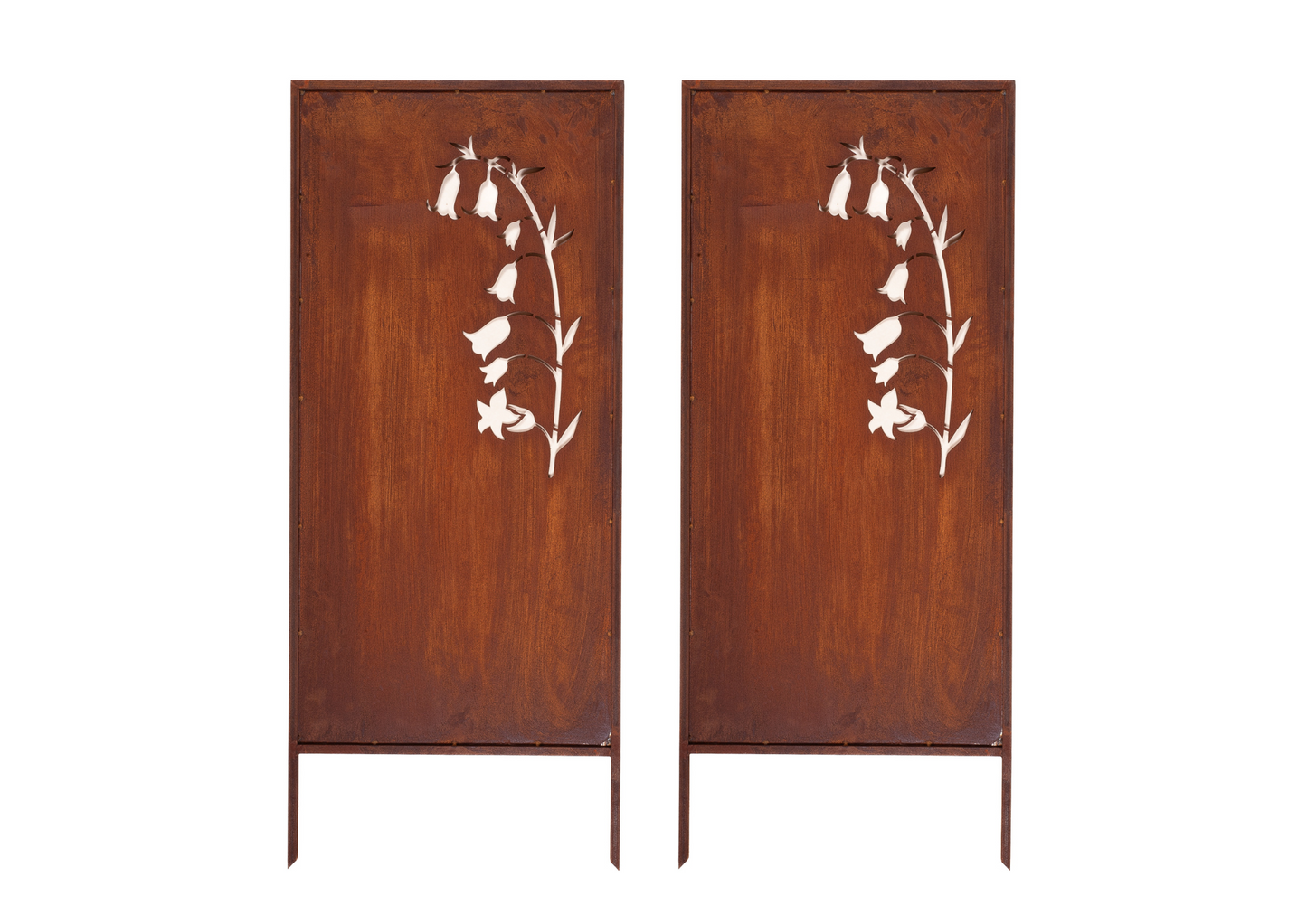 Rustic Metal Garden Screen – Corten Effect Steel Privacy Panel Lily of The Valley