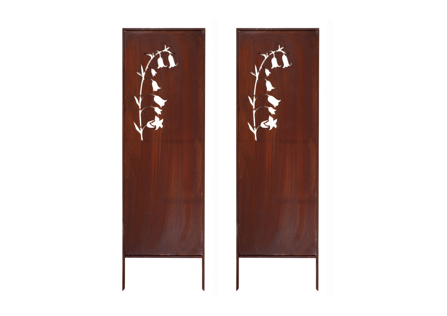 Rustic Metal Garden Screen – Corten Effect Steel Privacy Panel Lily of The Valley