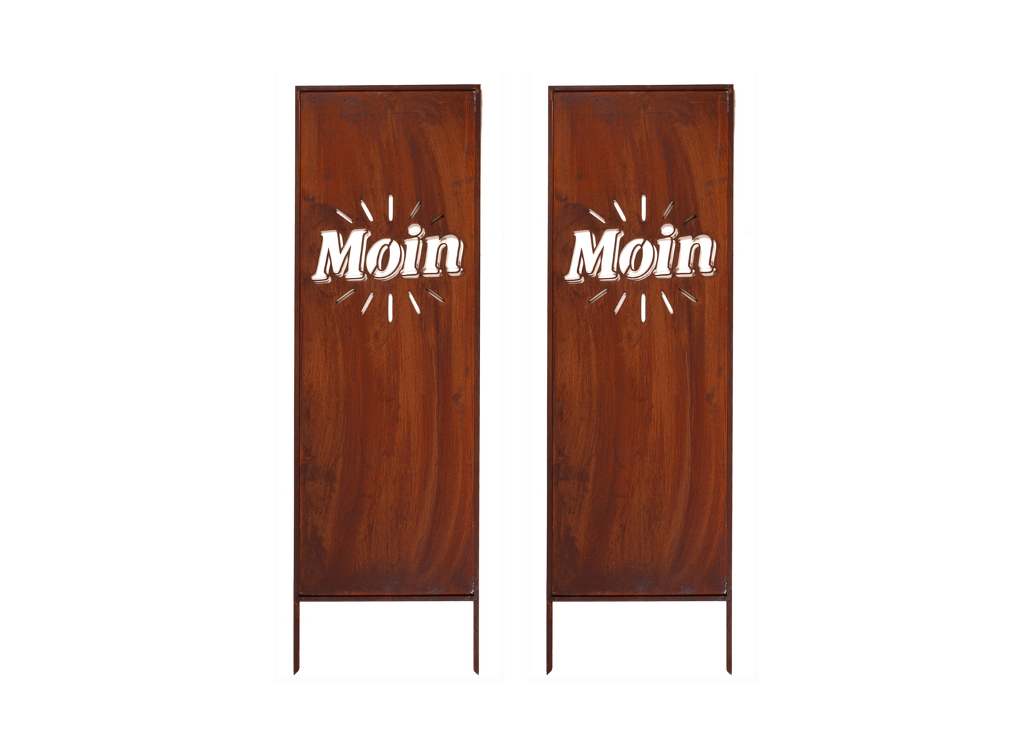 Rustic Metal Garden Screen – Corten Effect Steel Privacy Panel "Moin"