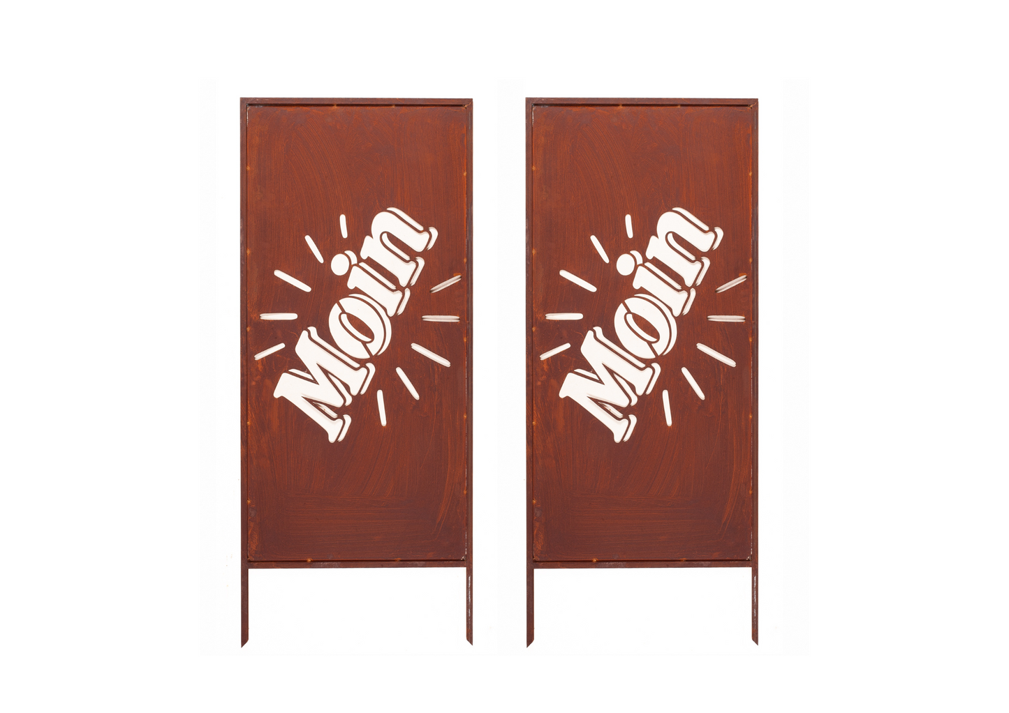 Rustic Metal Garden Screen – Corten Effect Steel Privacy Panel "Moin" ver.2