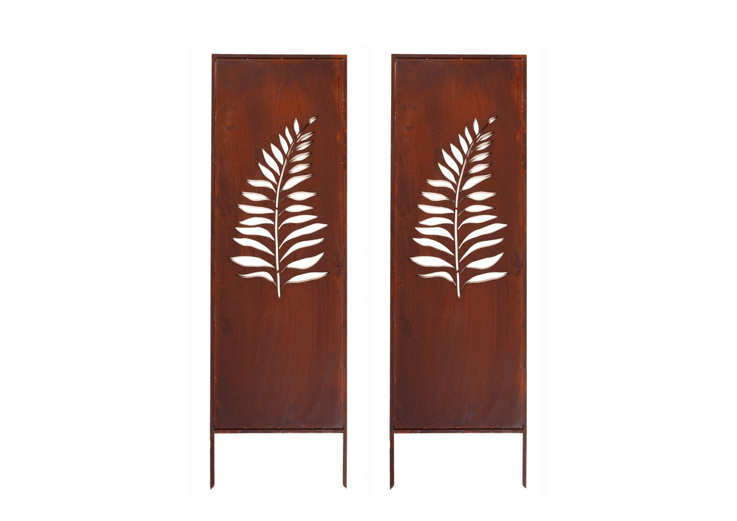Rustic Metal Garden Screen – Corten Effect Steel Privacy Panel Fern