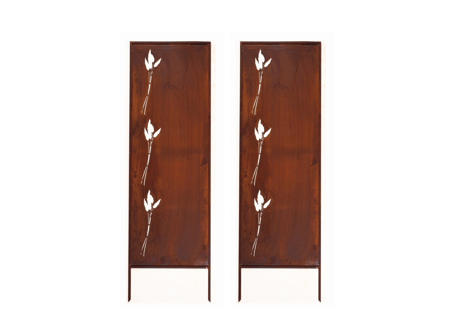 Rustic Metal Garden Screen – Corten Effect Steel Privacy Panel Blades of Grass