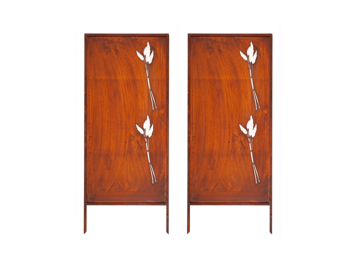 Rustic Metal Garden Screen – Corten Effect Steel Privacy Panel Blades of Grass