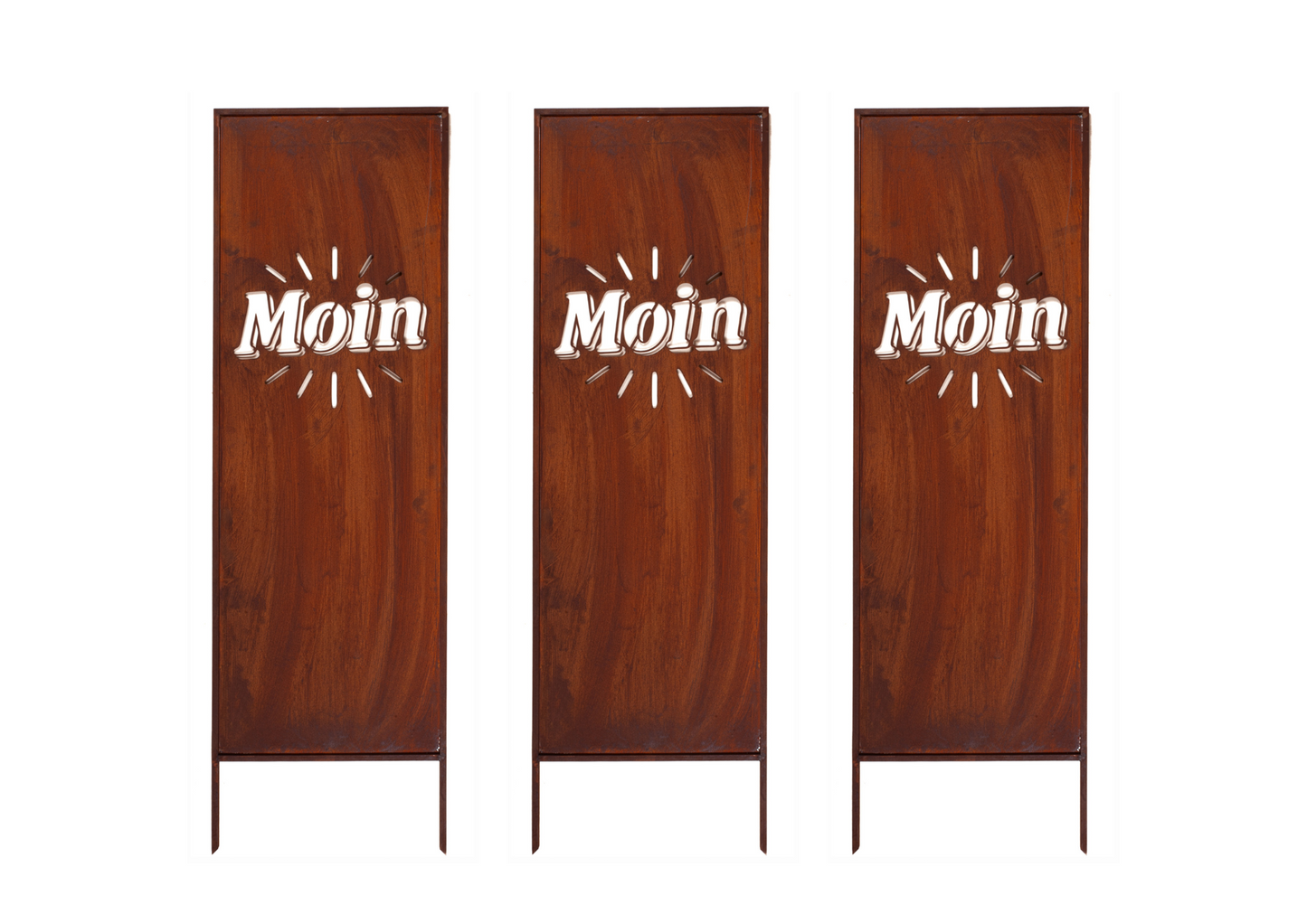 Rustic Metal Garden Screen – Corten Effect Steel Privacy Panel "Moin"