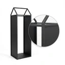 Black Metal Firewood Rack with Handle, Freestanding Log Holder GARLAND