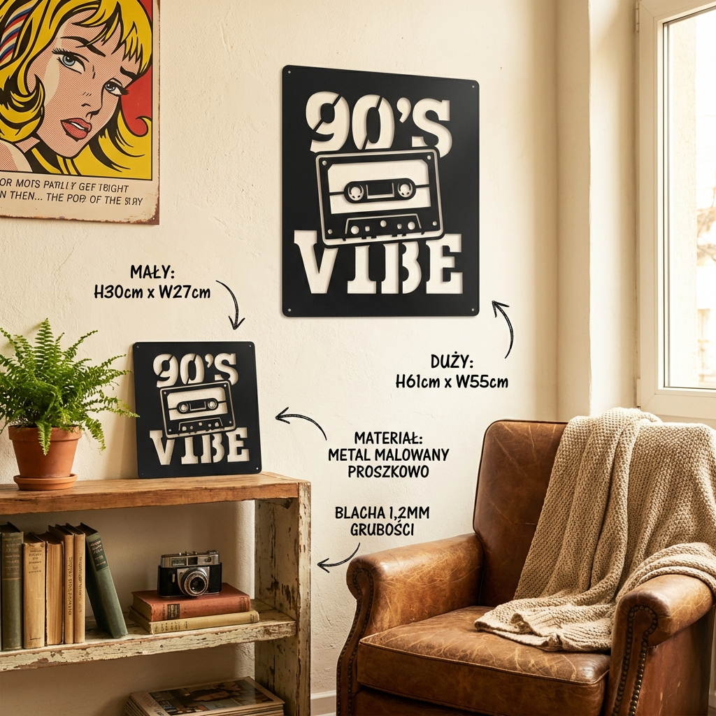 Black Metal Cassette Wall Art – Retro Vintage Games Room Decor, Powder-Coated Steel Sculpture