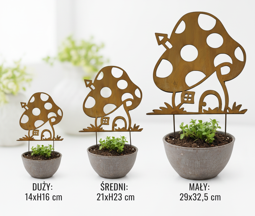 Rustic Metal Mushroom Garden Stake – Corten Steel Outdoor Decor