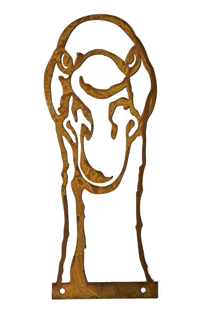 Rustic Steel Duck Sculpture, Corten Effect, Garden Art