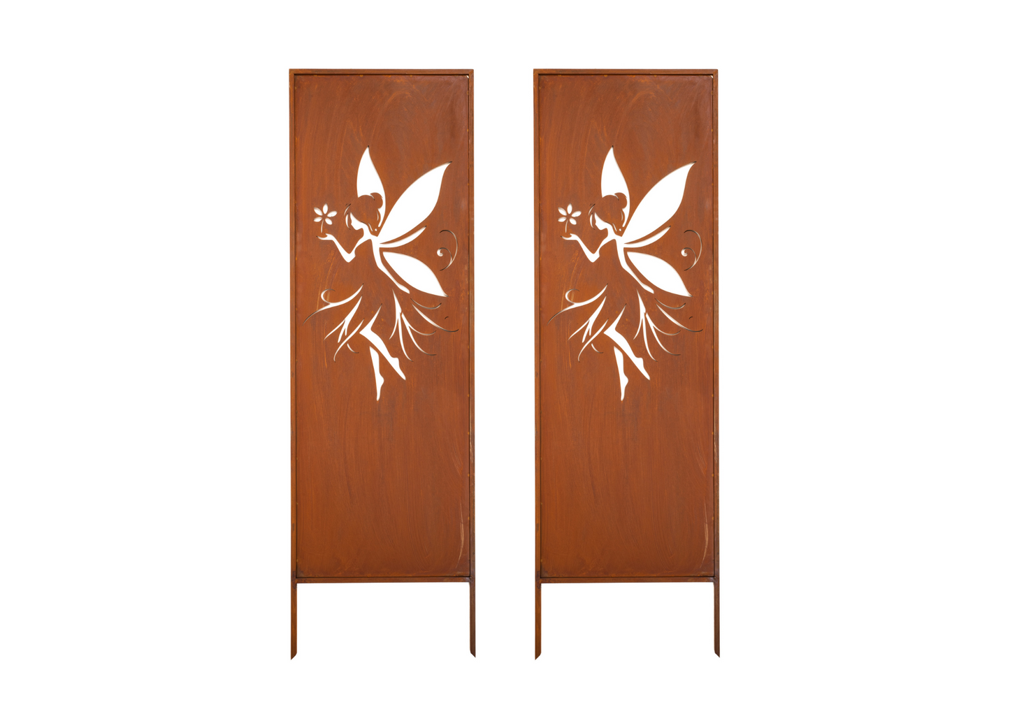 Rusty Steel Fairy Garden Screen – Decorative Metal Privacy Panel for Outdoor & Patio Corten Effect