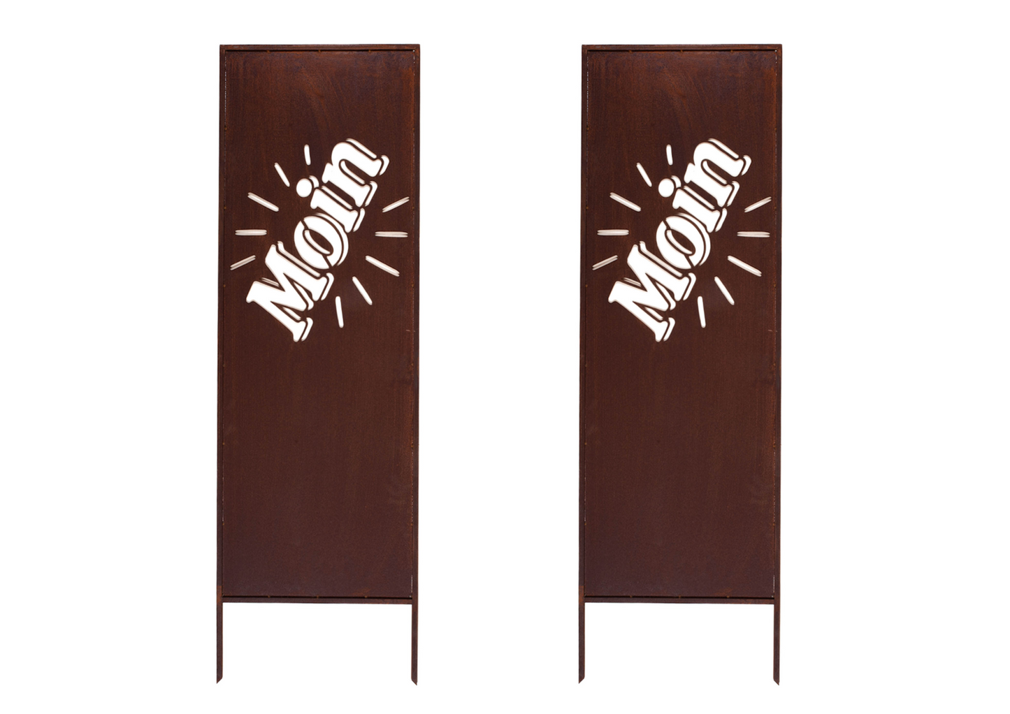 Rustic Metal Garden Screen – Corten Effect Steel Privacy Panel "Moin" ver.2
