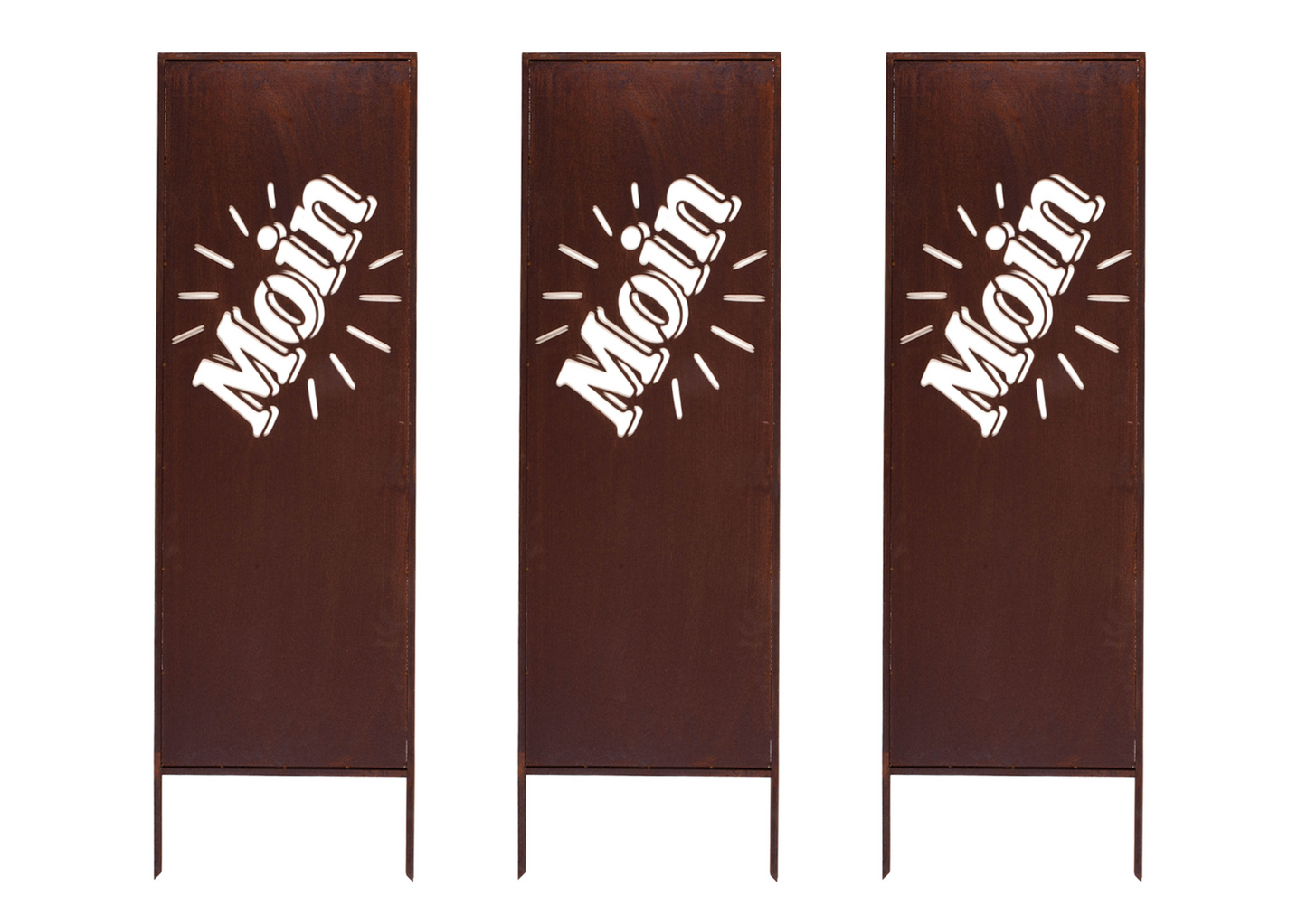 Rustic Metal Garden Screen – Corten Effect Steel Privacy Panel "Moin" ver.2