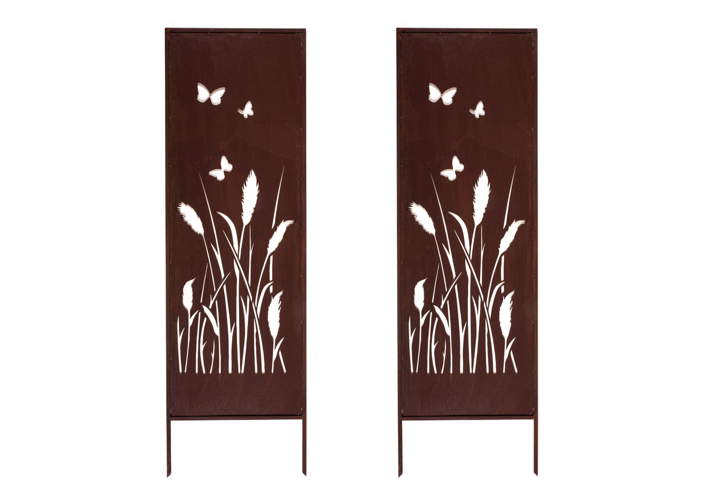 Rustic Metal Garden Screen – Corten Effect Steel Privacy Panel with Wildflower Meadow