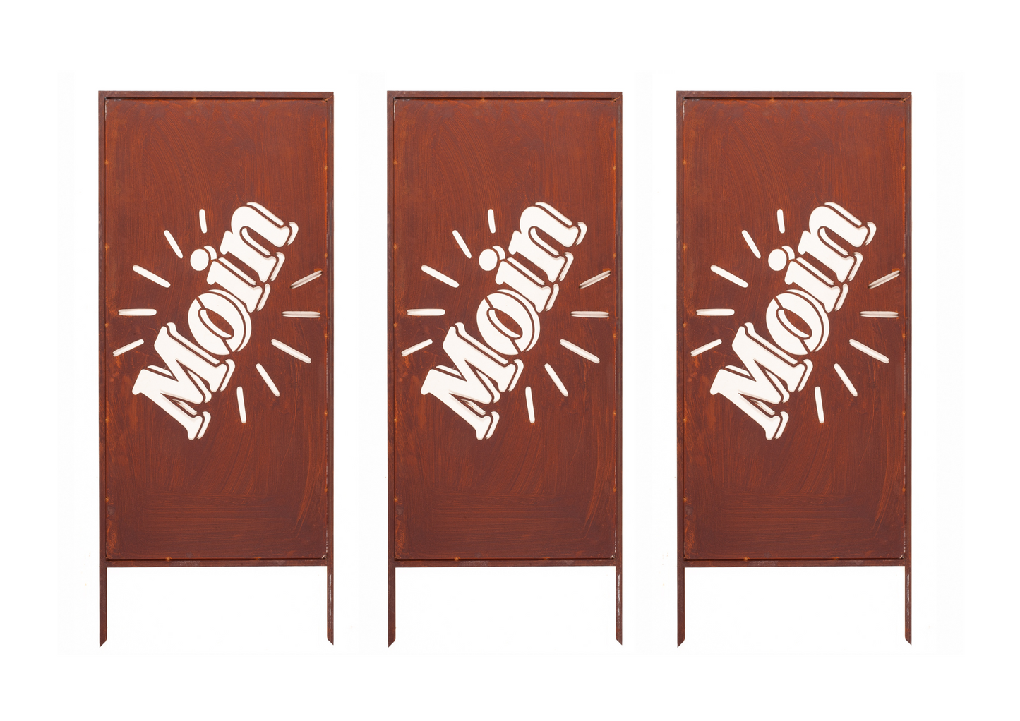 Rustic Metal Garden Screen – Corten Effect Steel Privacy Panel "Moin" ver.2