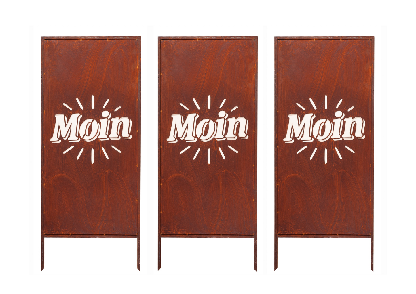 Rustic Metal Garden Screen – Corten Effect Steel Privacy Panel "Moin"