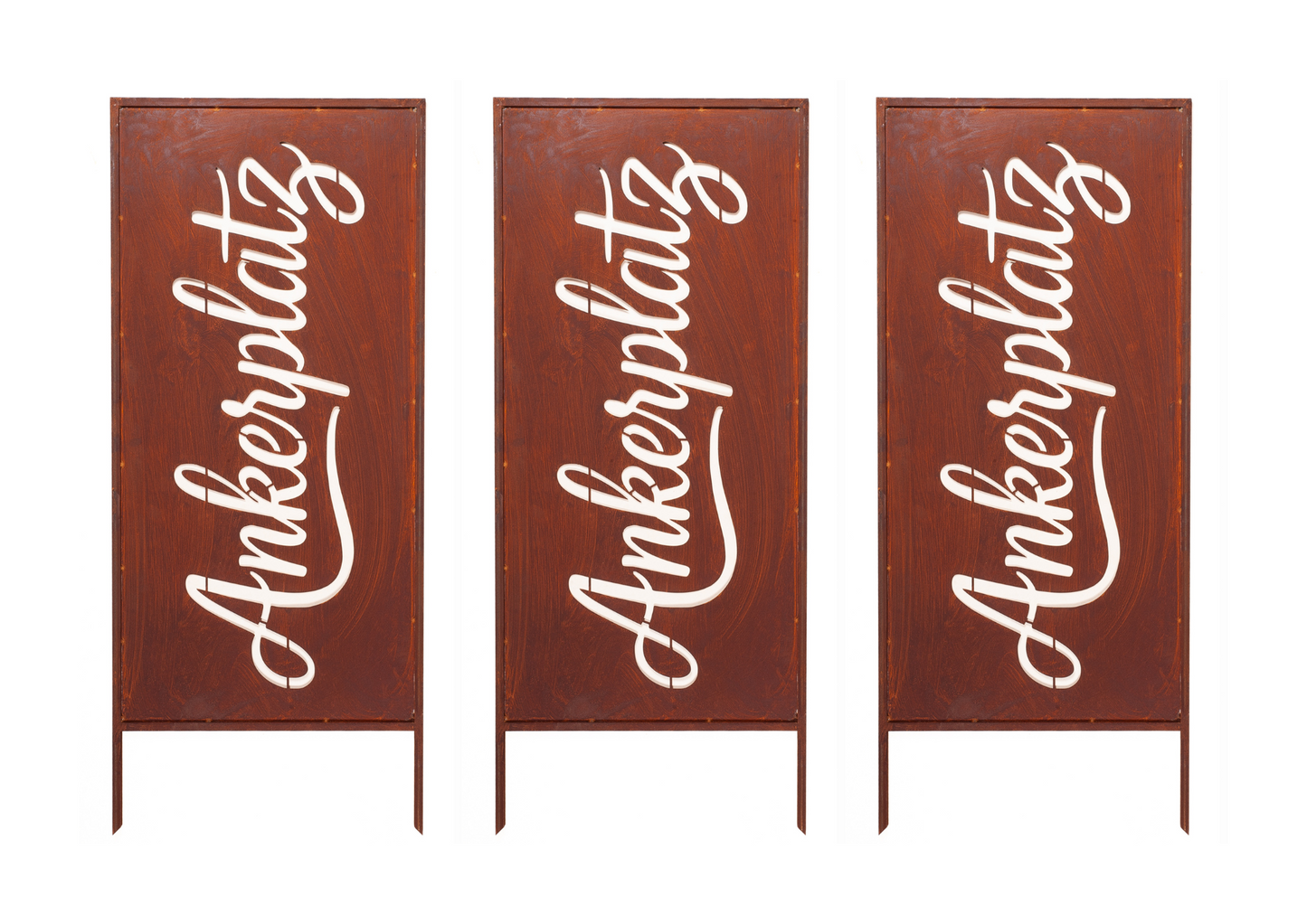 Rustic Metal Garden Screen – Corten Effect Steel Privacy Panel "Ankerplatz"