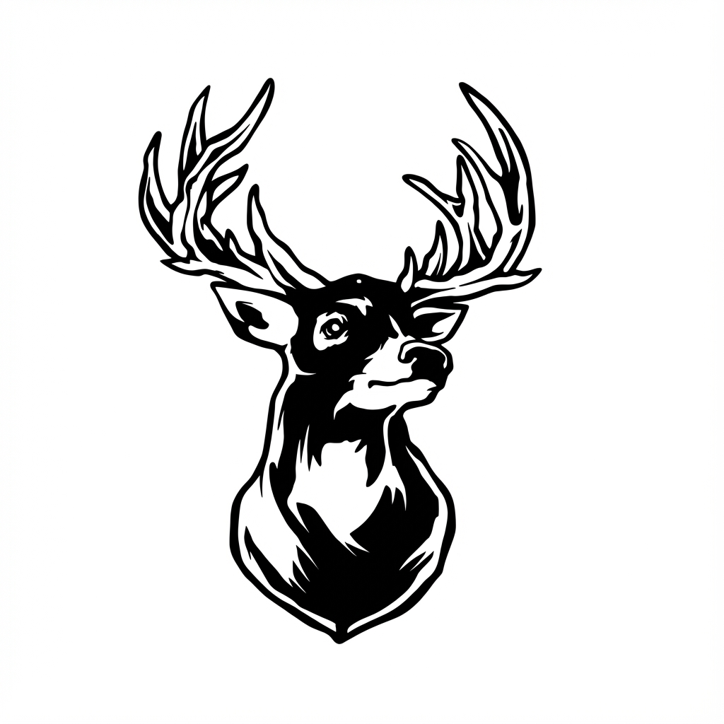 Black Metal Deer Wall Art – Elegant Animal Decoration, Modern Powder-Coated Steel Artwork