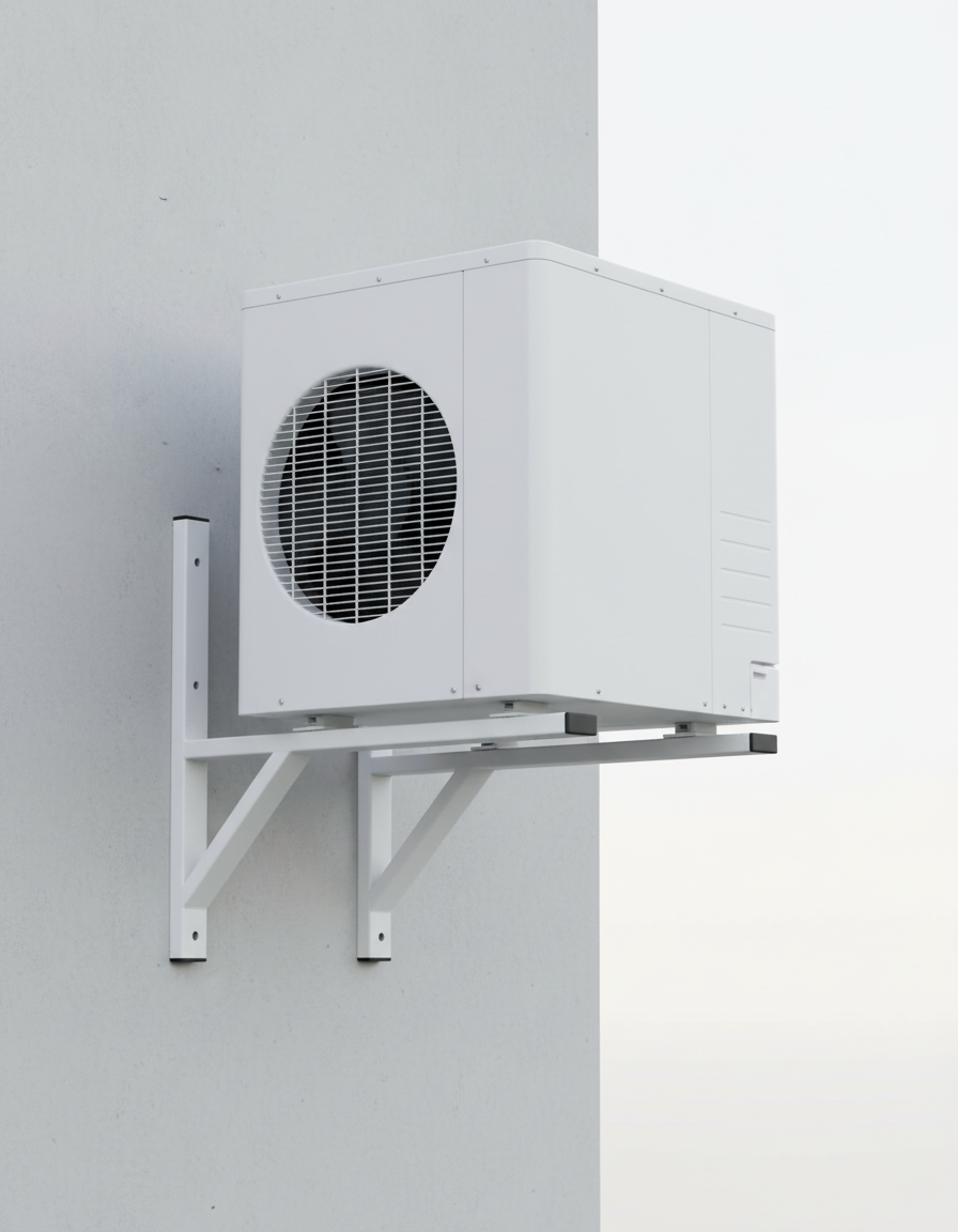 Air Conditioner Pump Unit Bracket 700x700mm 2 pcs Galvanized + White Profile