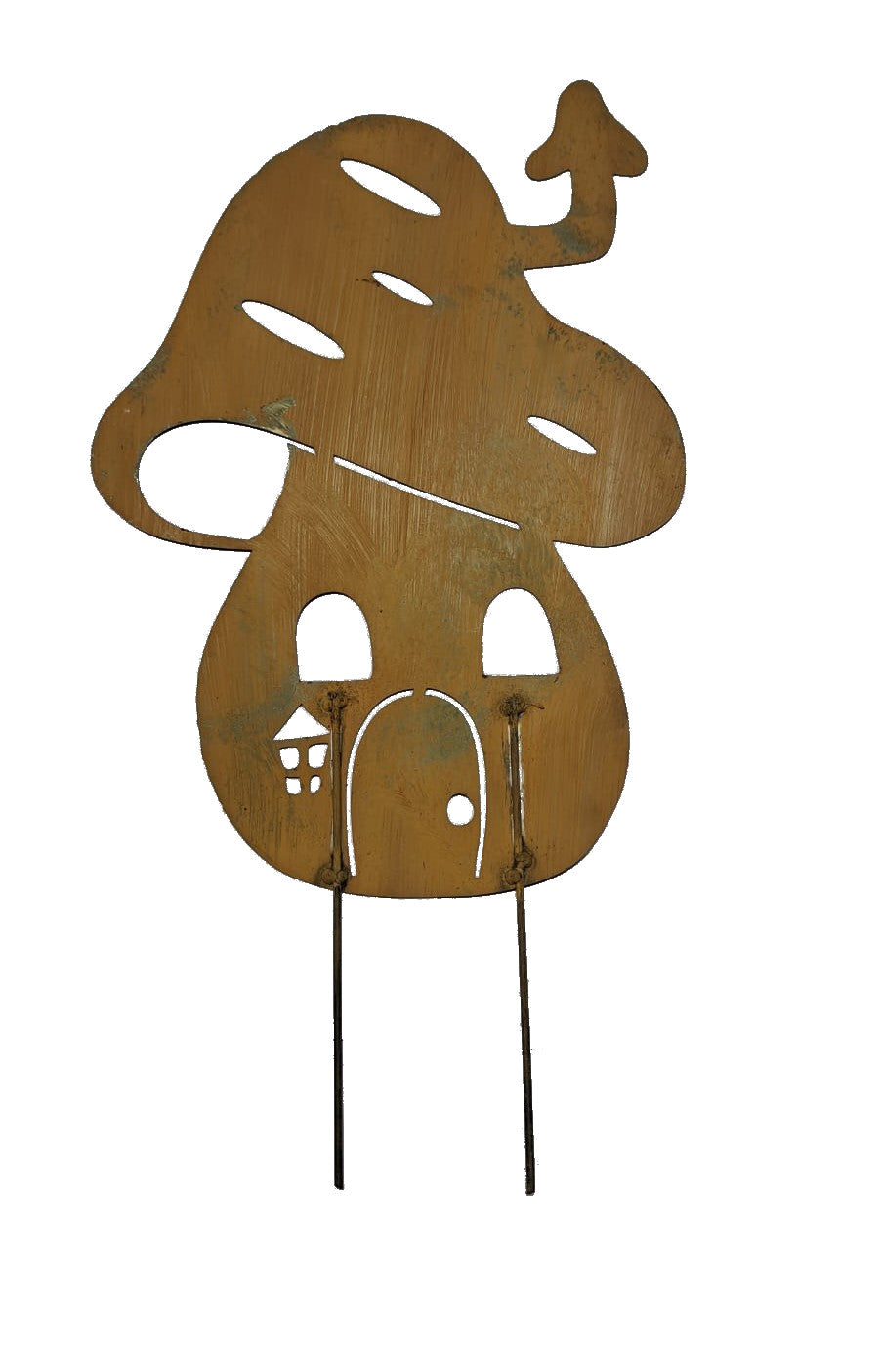 Rustic Metal Mushroom Garden Stake – Corten Steel Outdoor Decor