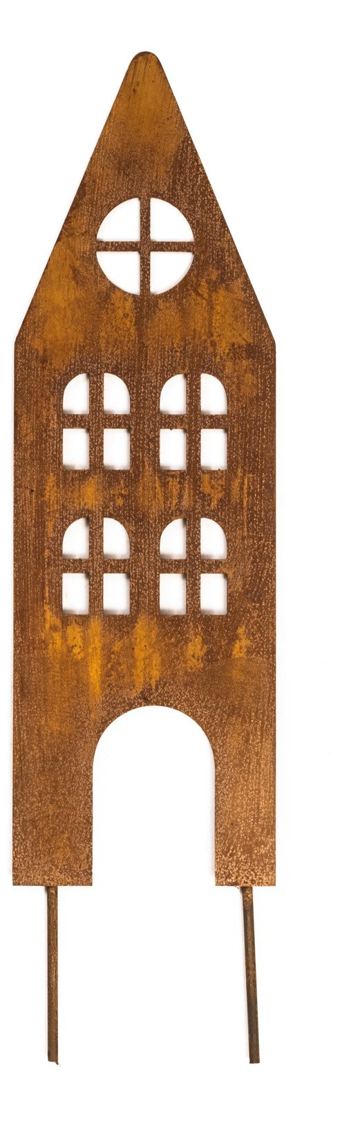 Rustic Metal House Garden Decor – Rusty Steel Outdoor Art