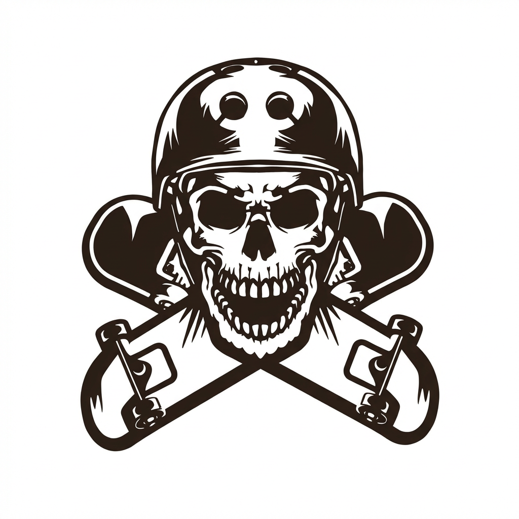 Skull Skater Wall Art – Powder-Coated Steel Skate Decor