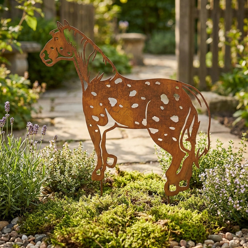 Various Corten Steel Horse Sculptures - Rustic Garden Art