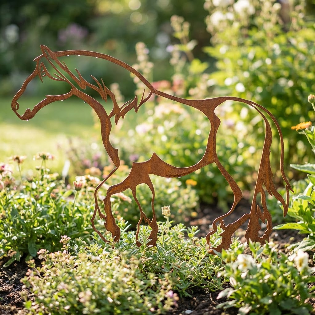 Various Corten Steel Horse Sculptures - Rustic Garden Art