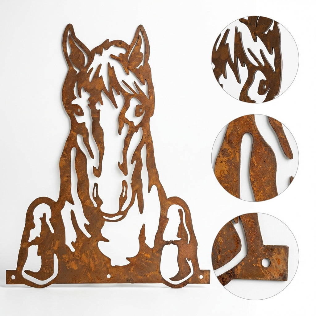 Various Corten Steel Horse Sculptures - Rustic Garden Art