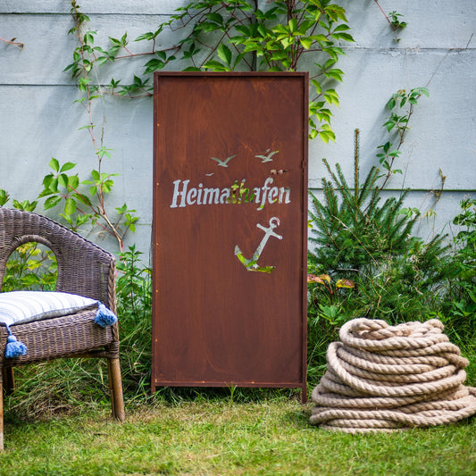 Rustic Metal Garden Screen – Corten Effect Steel Privacy Panel Port