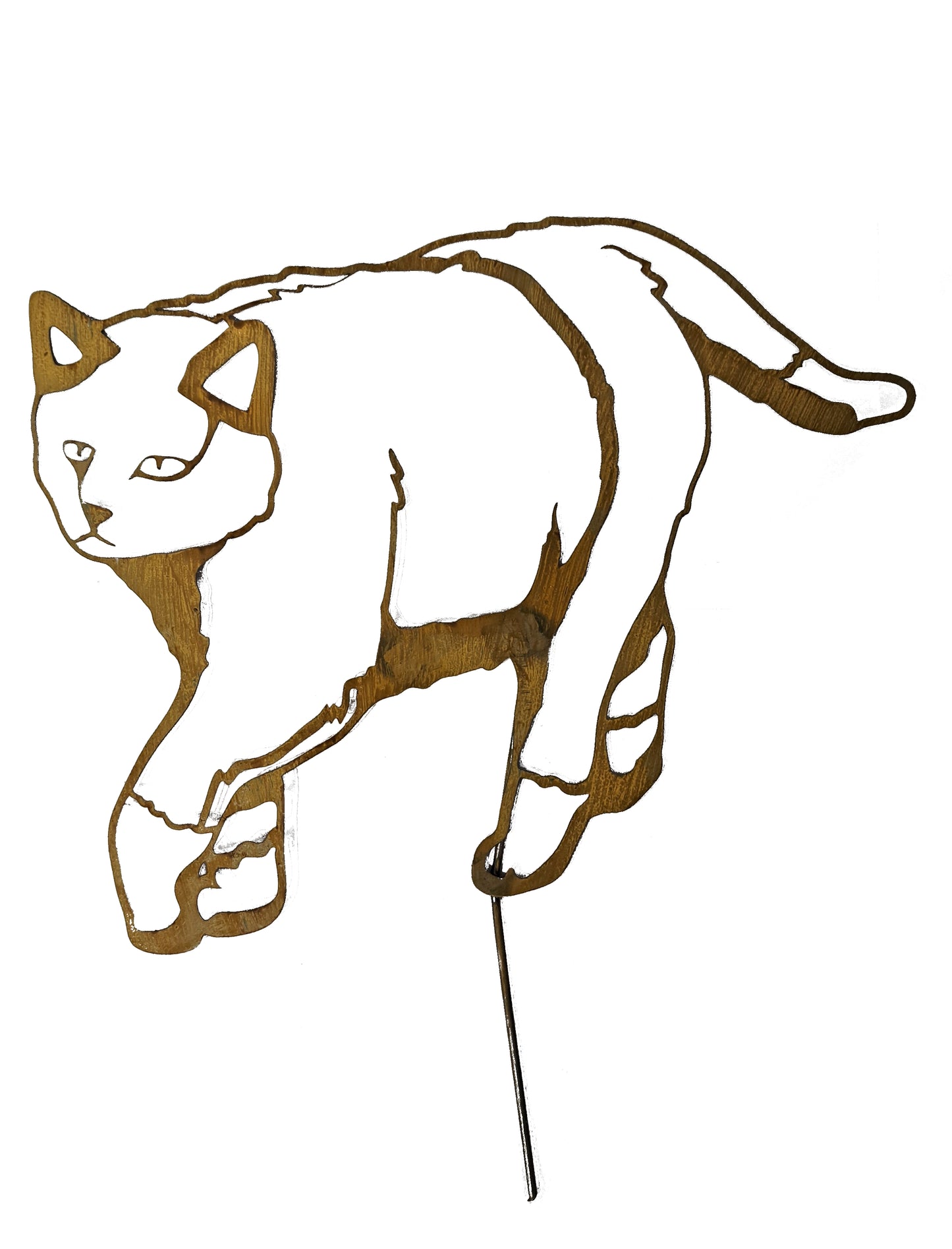 Rustic Steel Cat Garden Art – Handmade Metal Silhouette